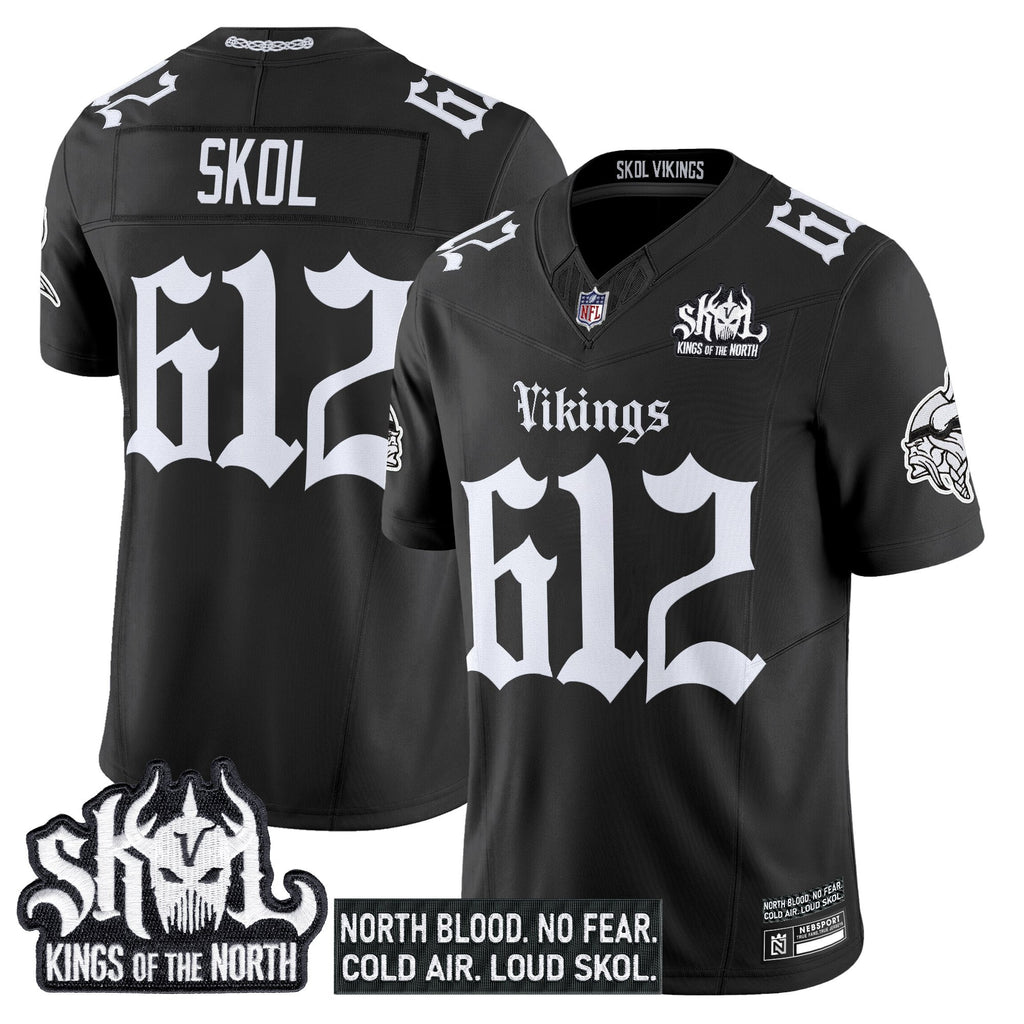 Men's Minnesota Vikings 'Gothic Norseblood Edition' Vapor Limited Jersey - All Stitched