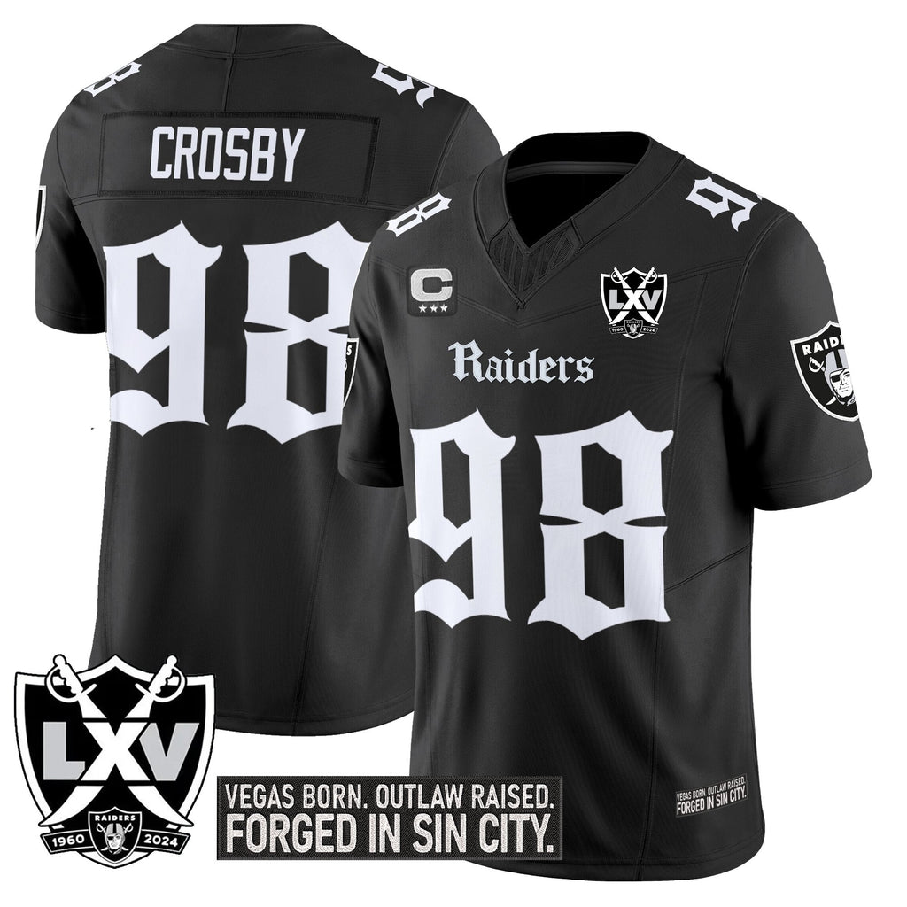 Men's Las Vegas Raiders 'Gothic Sin City Shadows Edition' Vapor Limited Jersey V2 - All Stitched