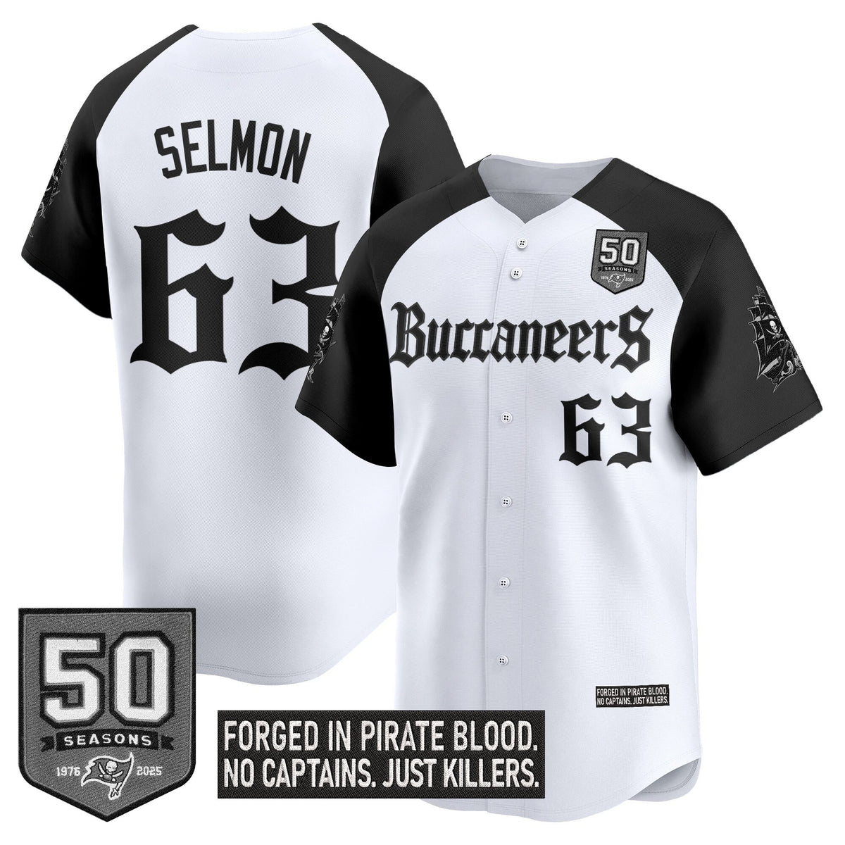 Men's Tampa Bay Buccaneers 'Gothic Pirate Shadows Edition' Vapor Baseball Jersey - All Stitched