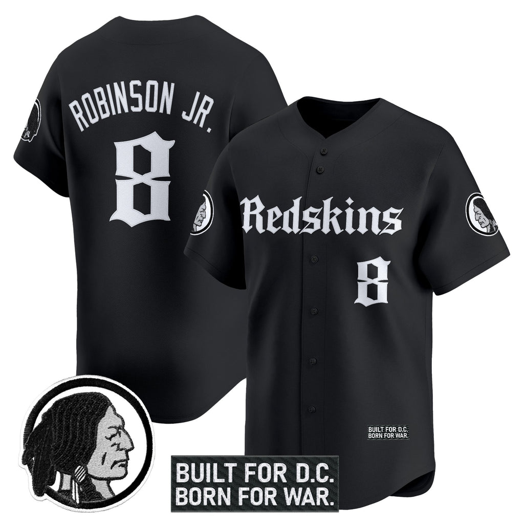 Men's Washington Redskins 'Gothic Capital Edition' Vapor Baseball Jersey - All Stitched