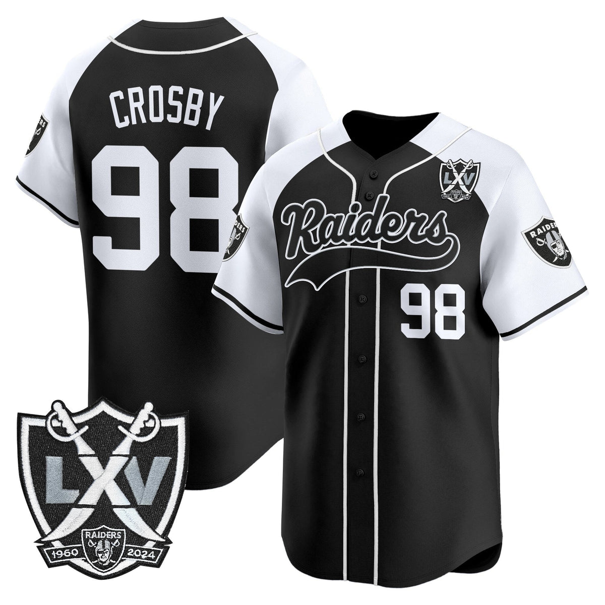 Men's Las Vegas Raiders 65th Anniversary Patch Vapor Baseball Jersey - All Stitched