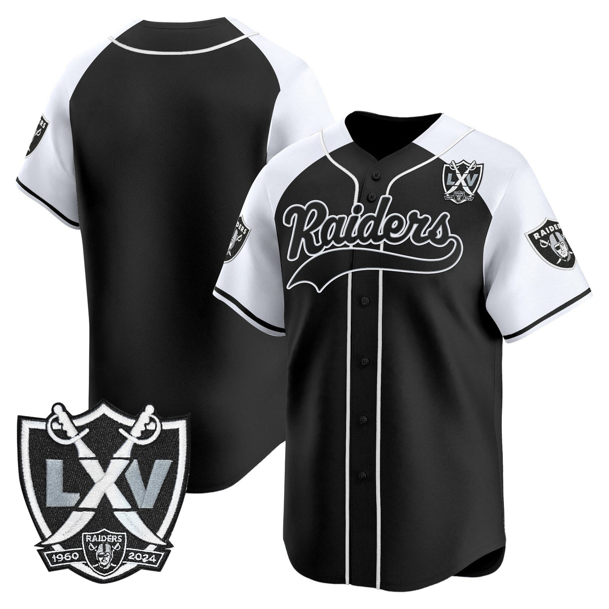 Men's Las Vegas Raiders 65th Anniversary Patch Vapor Baseball Jersey - All Stitched