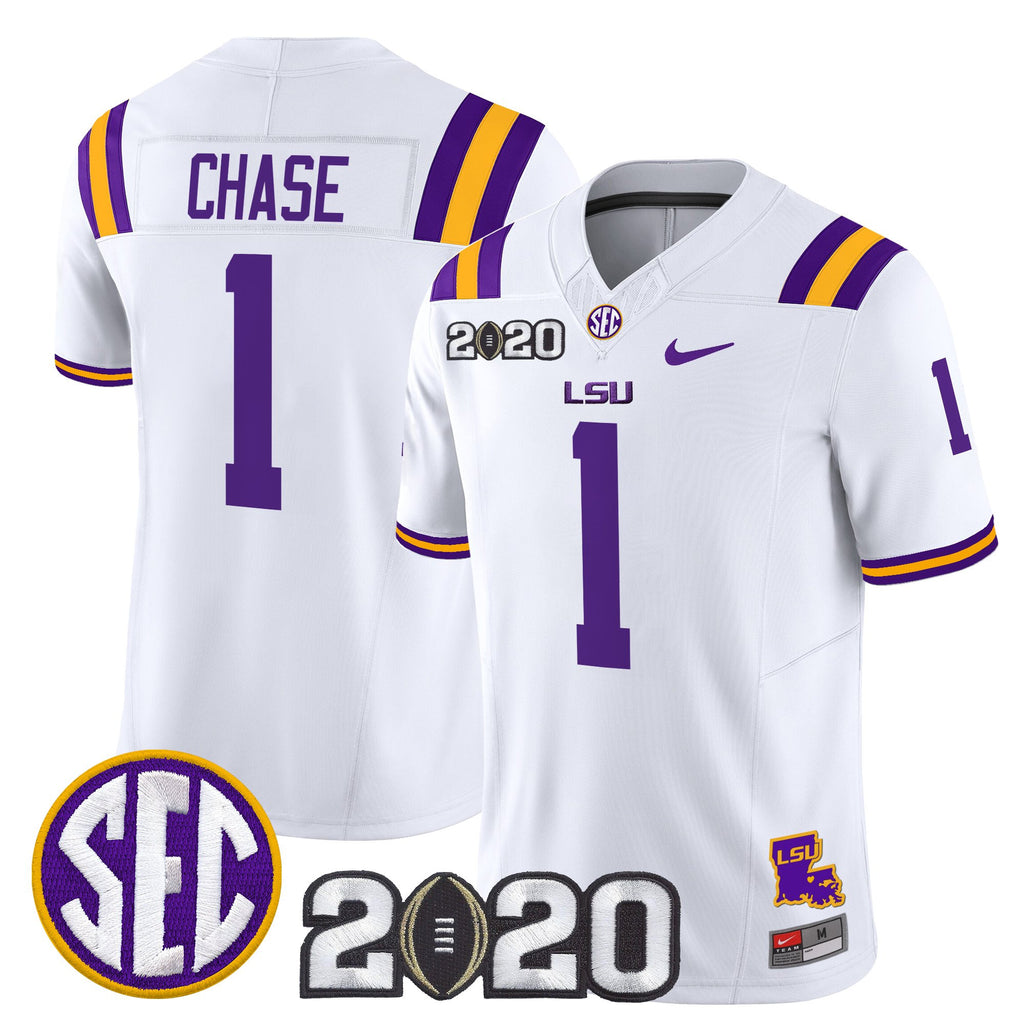 Men's LSU Tigers 2020 National Champions Vapor Limited Jersey - All Stitched