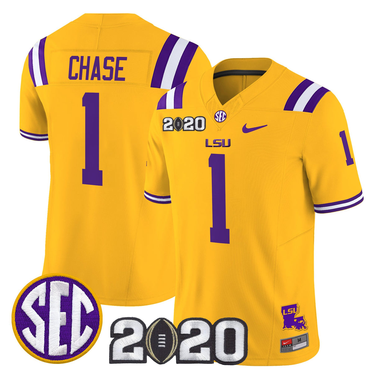 Men's LSU Tigers 2020 National Champions Vapor Limited Jersey - All Stitched