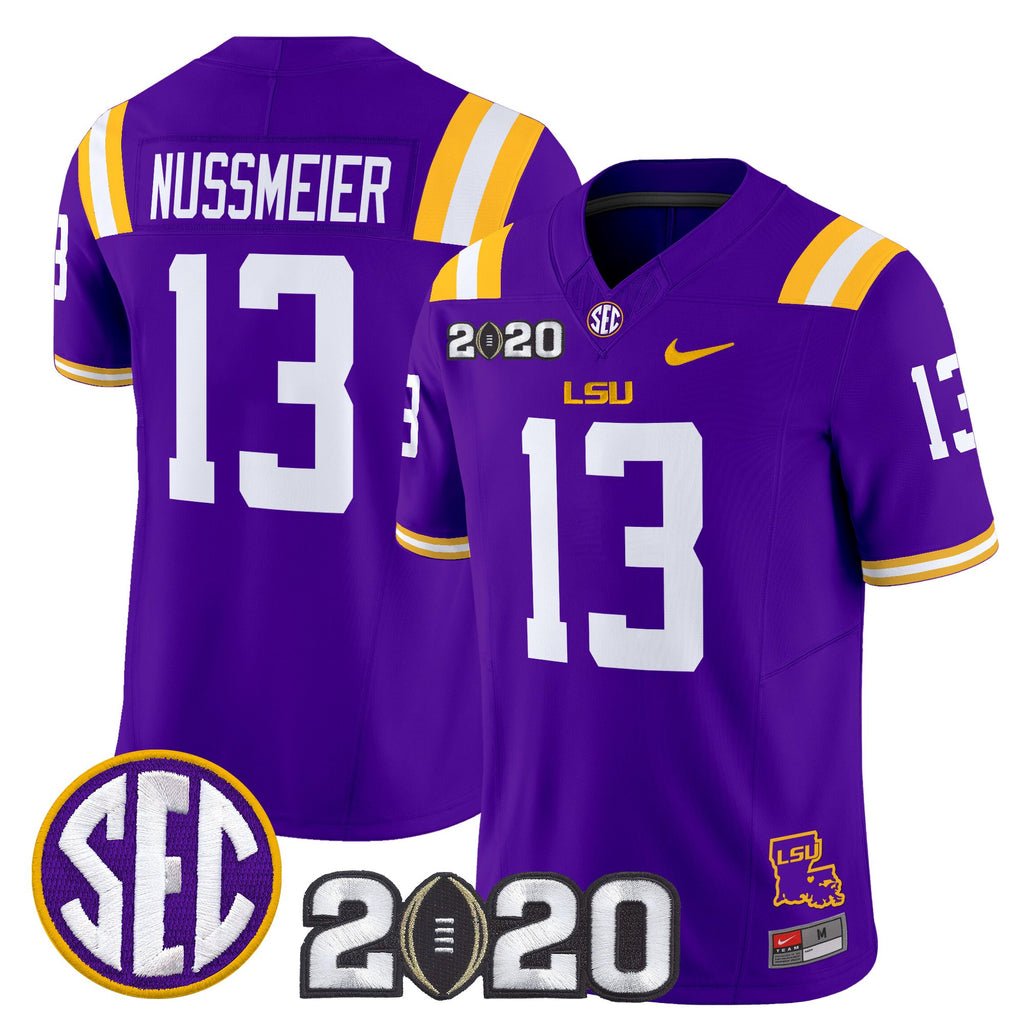 Men's LSU Tigers 2020 National Champions Vapor Limited Jersey - All Stitched