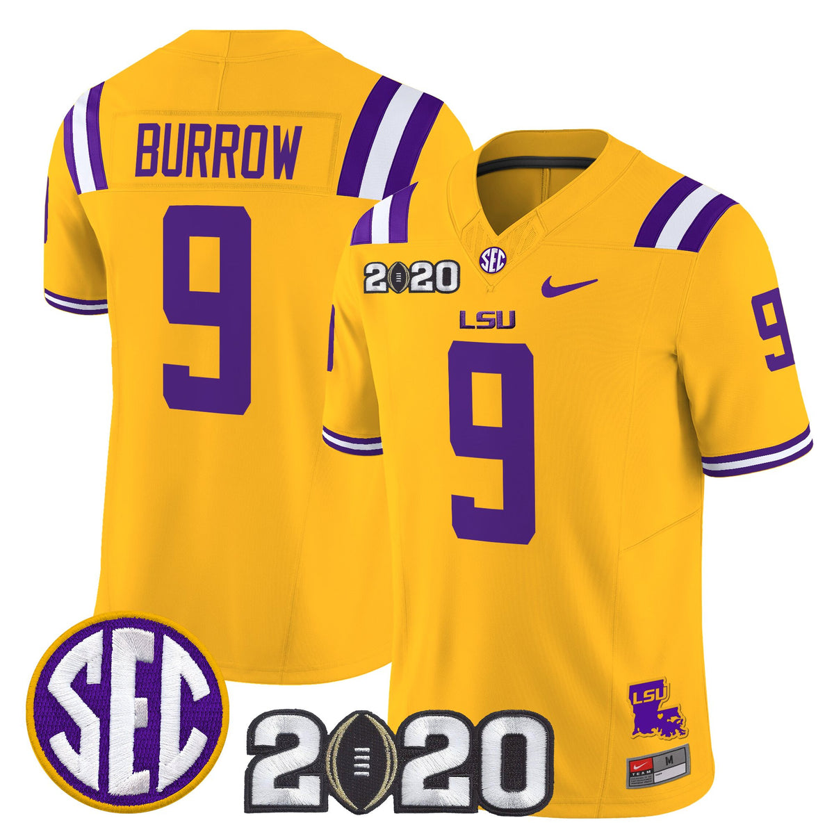 Men's LSU Tigers 2020 National Champions Vapor Limited Jersey - All Stitched
