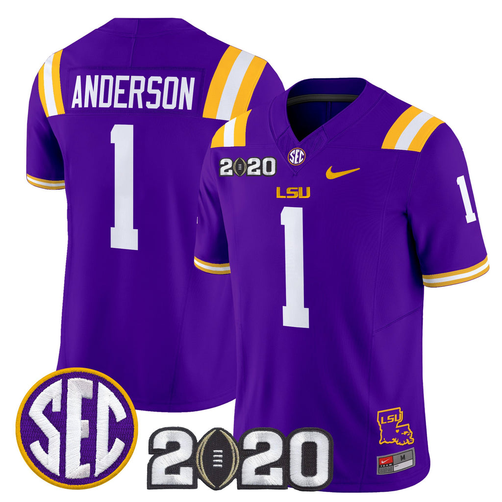 Men's LSU Tigers 2020 National Champions Vapor Limited Jersey - All Stitched
