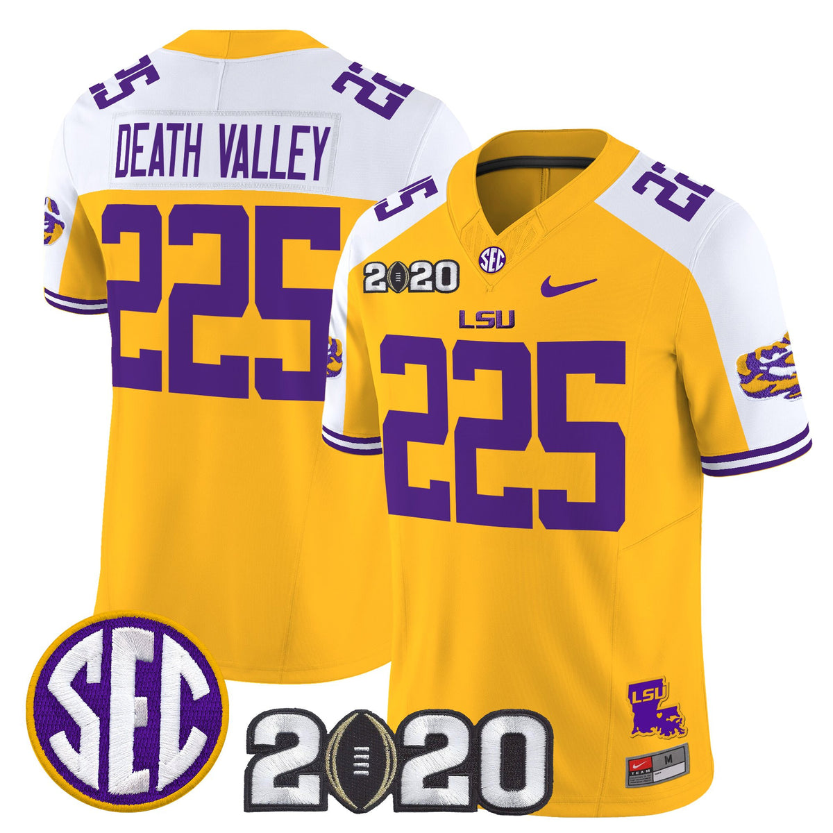 Men's LSU Tigers 2020 National Champions Vapor Limited Jersey - All Stitched