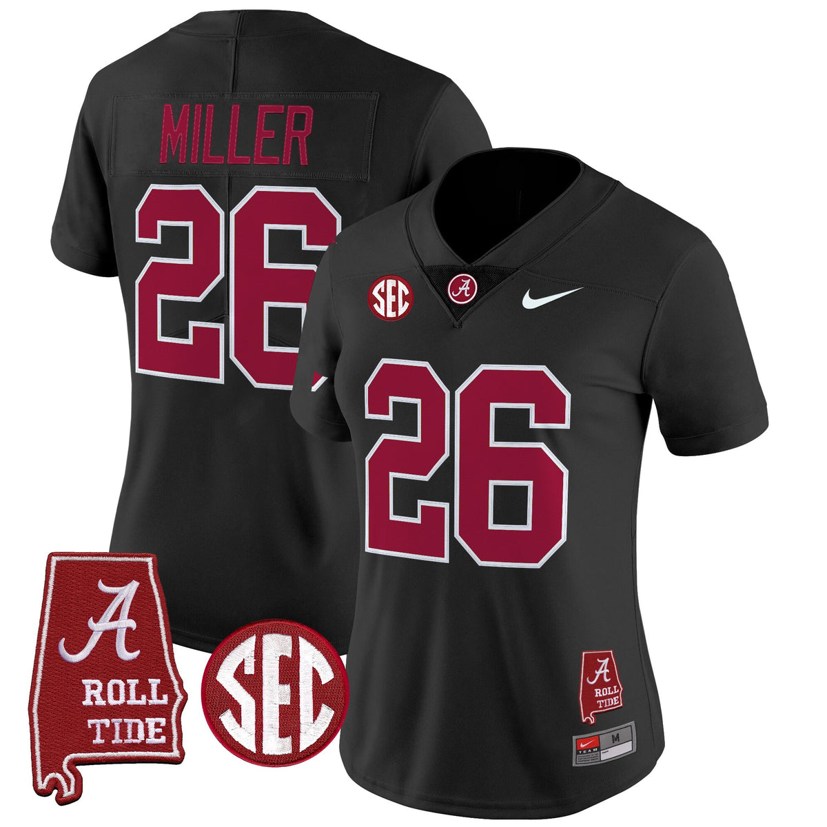 Women's Alabama Crimson Tide 2025 Vapor Limited Jersey - Alabama Map - All Stitched