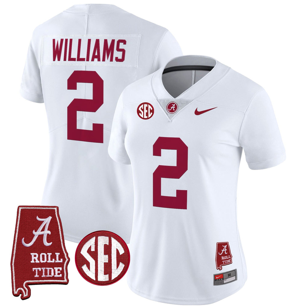 Women's Alabama Crimson Tide 2025 Vapor Limited Jersey - Alabama Map - All Stitched