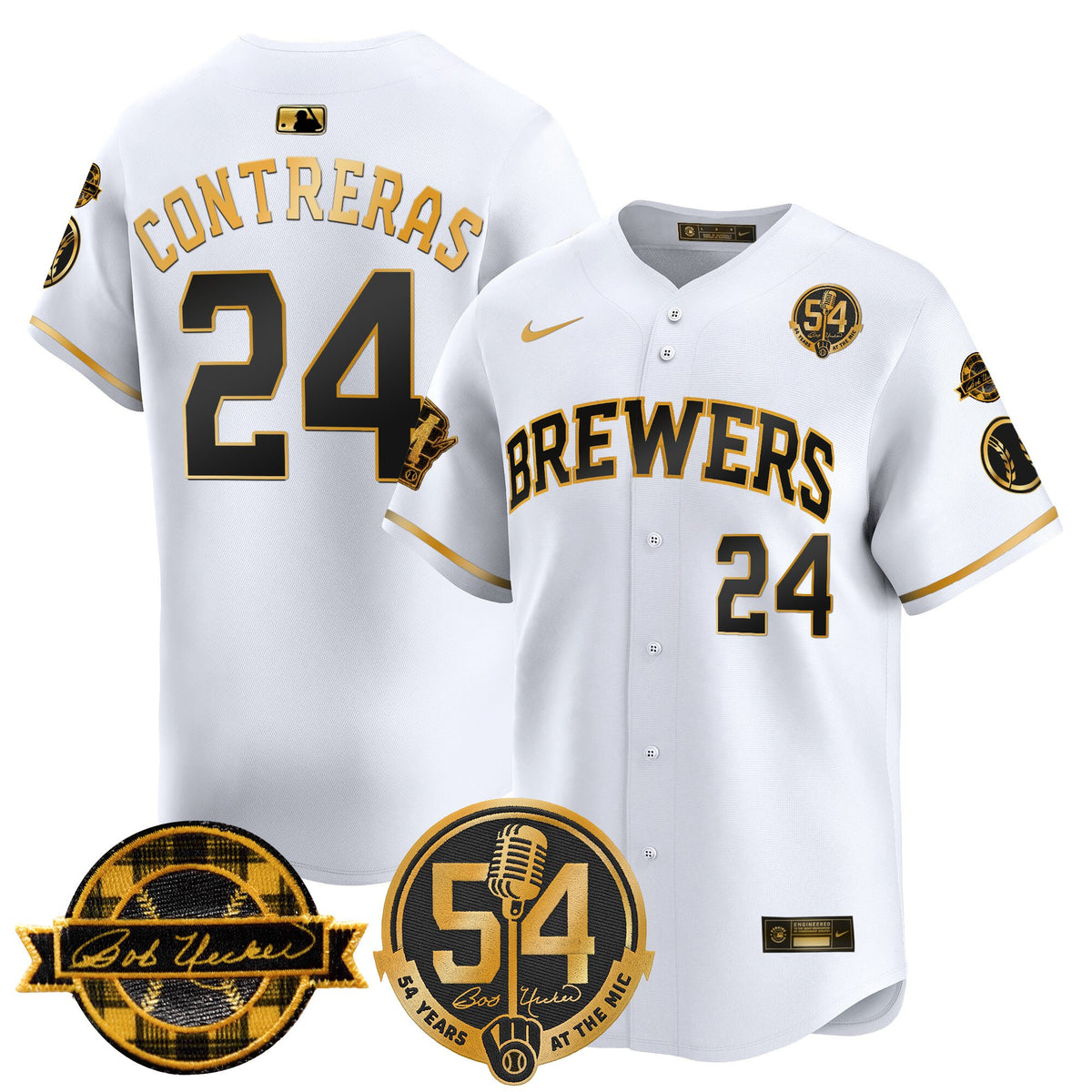 Men's Milwaukee Brewers 'Bob Uecker - 54 Seasons for Brewers' Vapor Premier Limited Jersey - All Stitched