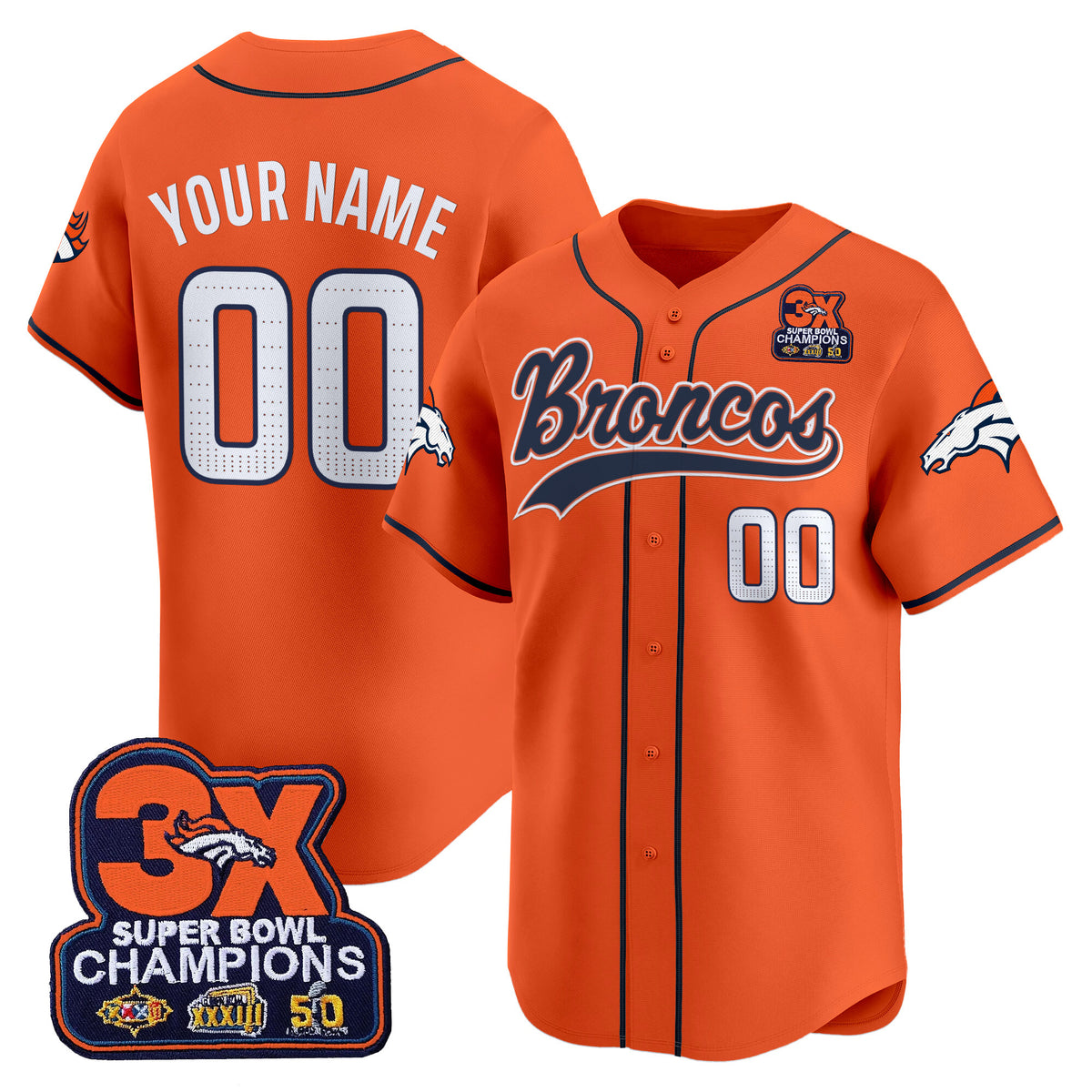 Denver Broncos 2025 Vapor Baseball Custom Jersey - All Stitched