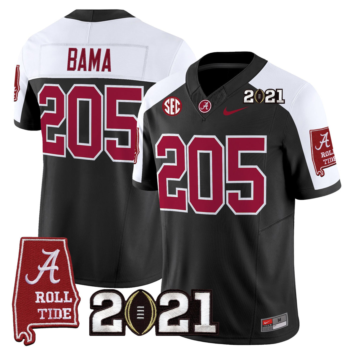 Men's Alabama Crimson Tide '2021 CFP National Championship' Vapor Limited Jersey - Alabama Map - All Stitched