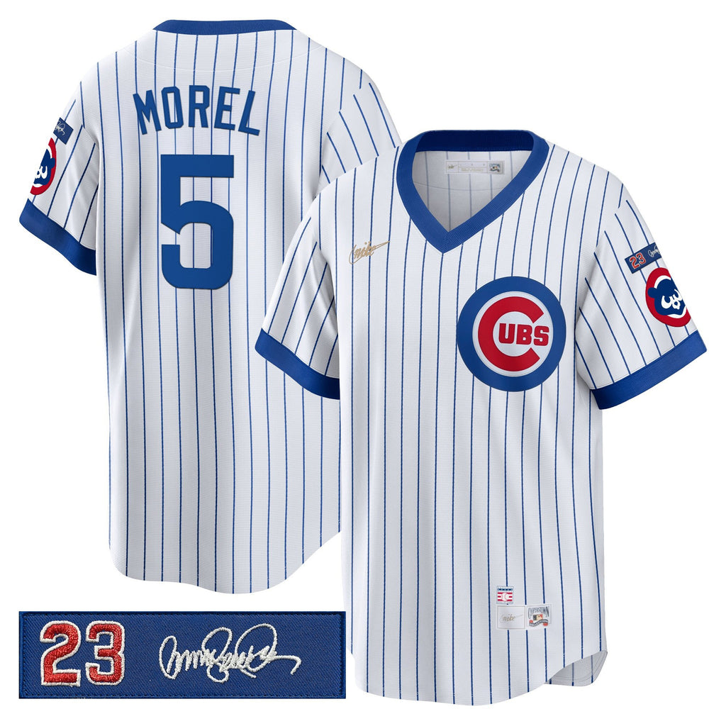 Men's Chicago Cubs 'Ryne Sandberg Tribute Patch' Cooperstown Jersey - All Stitched
