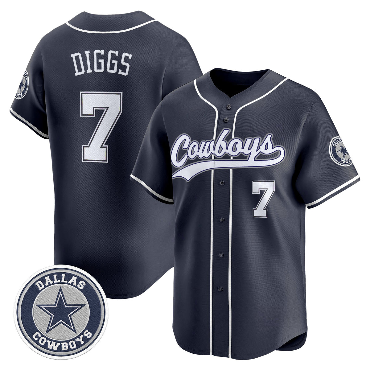 Men's Dallas Cowboys Vapor Baseball Jersey - All Stitched