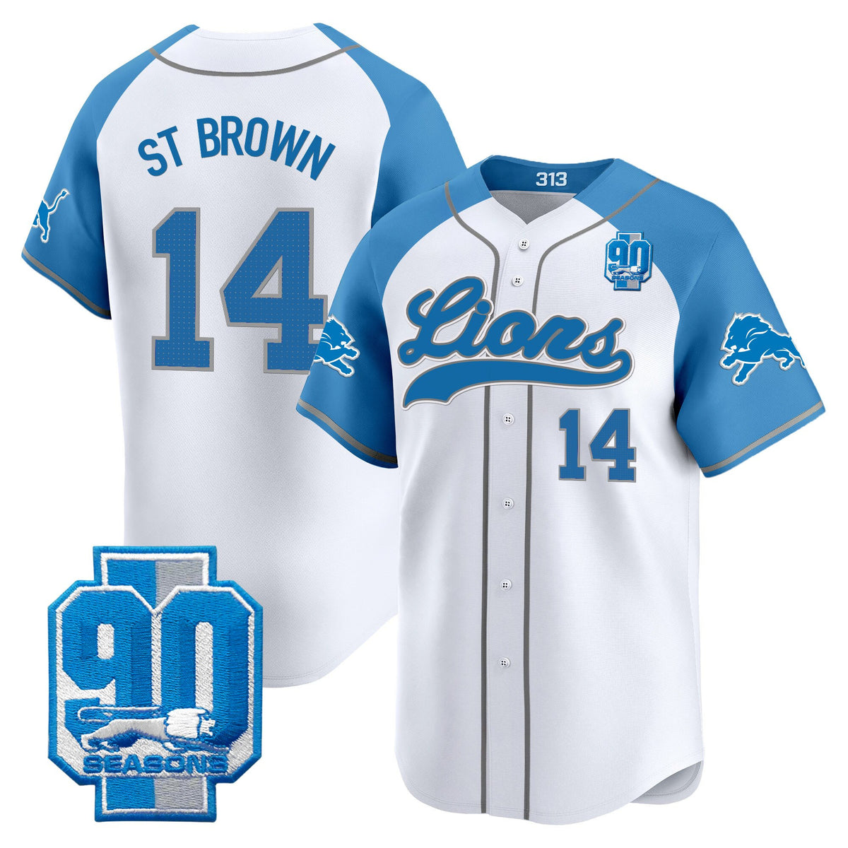Men's Detroit Lions 2025 Vapor Baseball Jersey - All Stitched