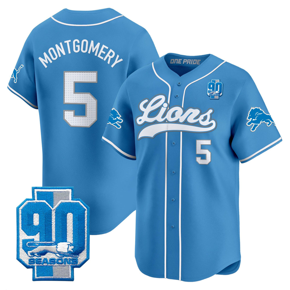 Men's Detroit Lions 2025 Vapor Baseball Jersey - All Stitched