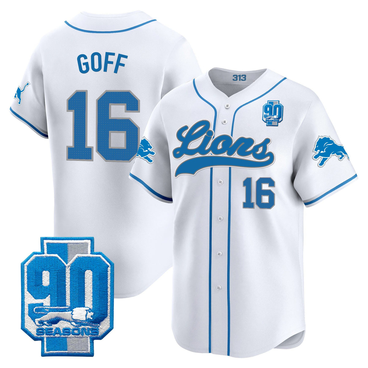 Men's Detroit Lions 2025 Vapor Baseball Jersey - All Stitched