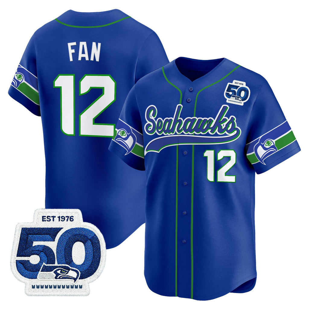 Men's Seattle Seahawks 50th Anniversary Vapor Baseball Jersey - All Stitched