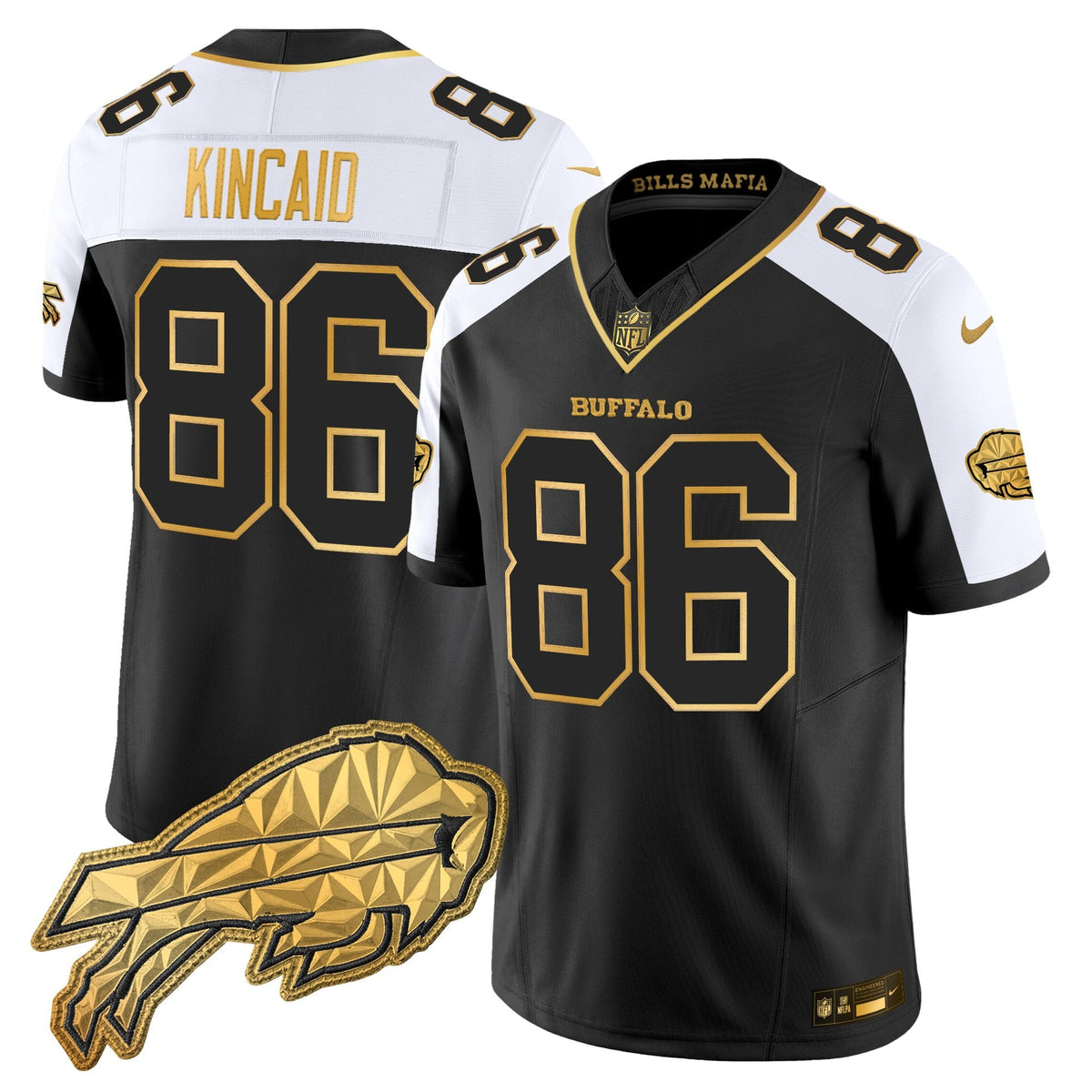 Men's Buffalo Bills 2025 "Rivalries" Gold Vapor Limited Jersey - All Stitched