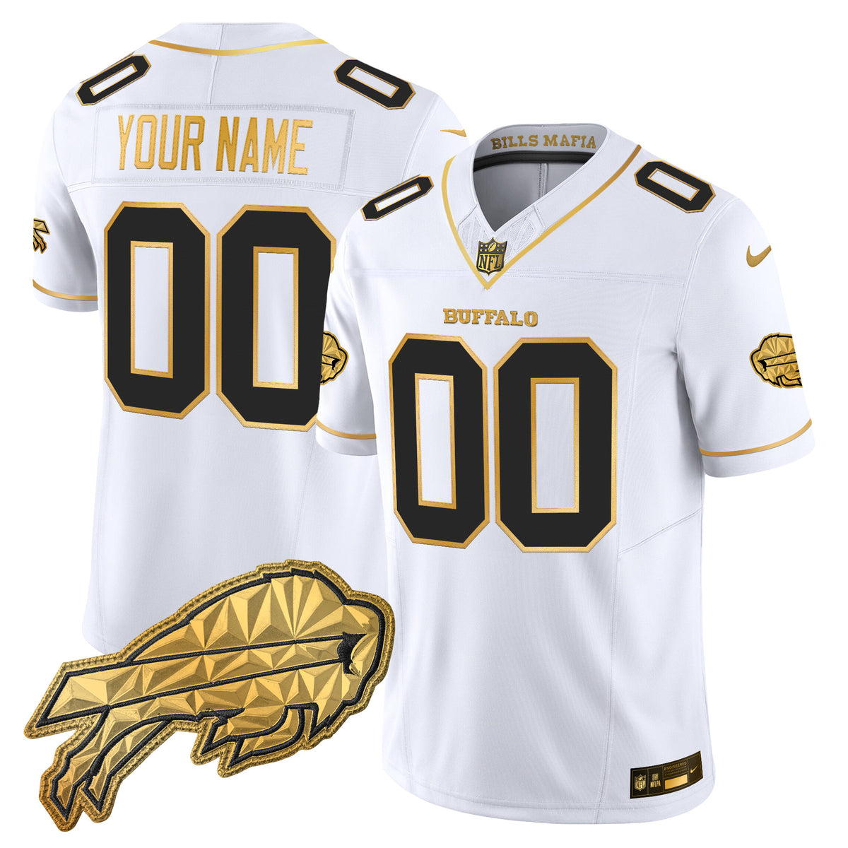 Buffalo Bills 2025 "Rivalries" Gold Vapor Limited Custom Jersey - All Stitched