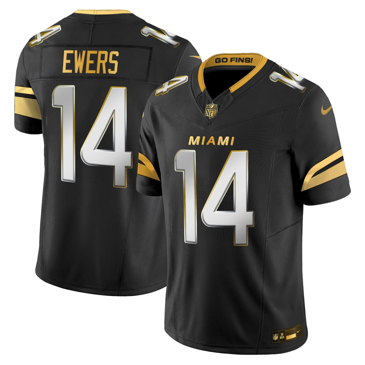 Men's Miami Dolphins 2025 "Rivalries" Gold Vapor Limited Jersey - All Stitched