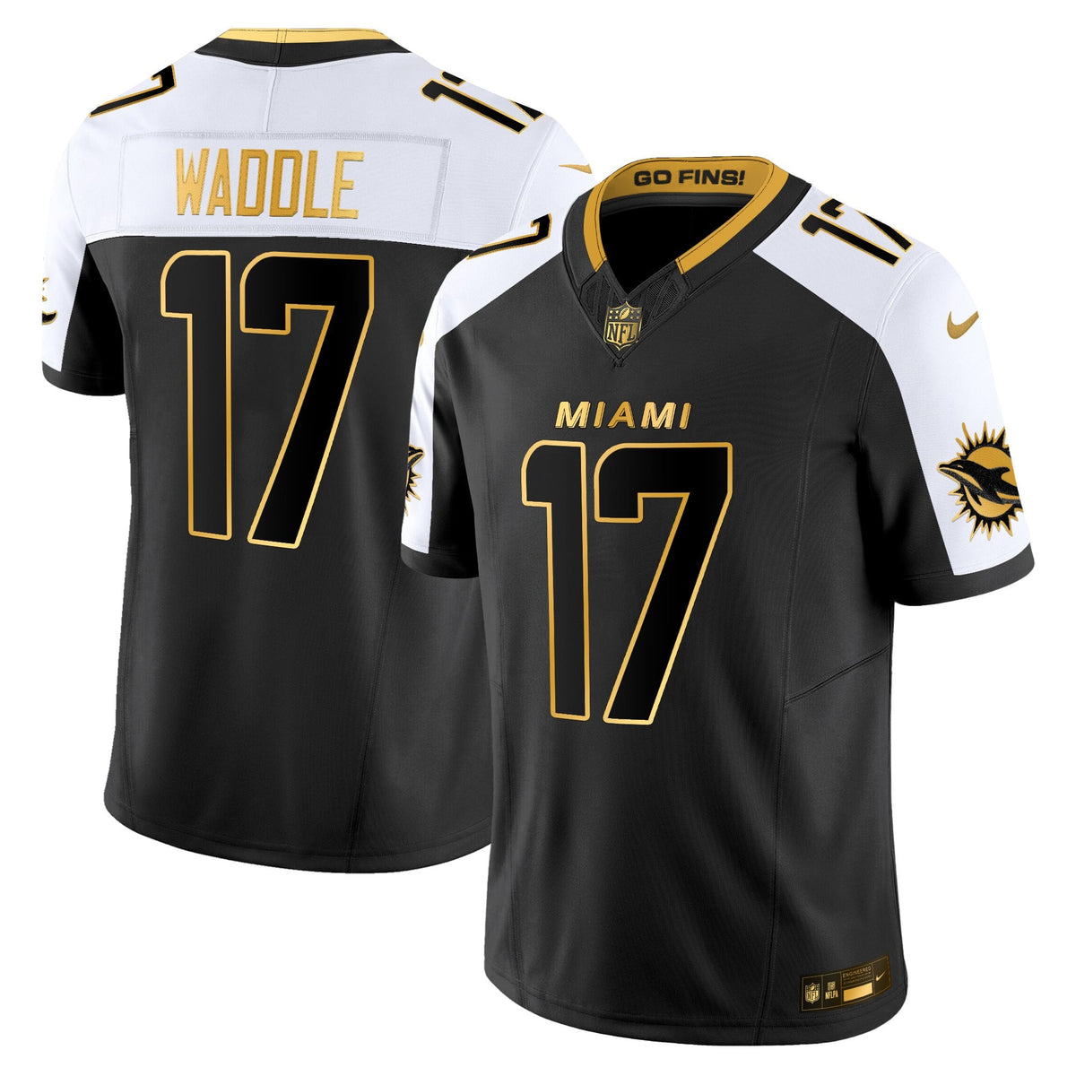 Men's Miami Dolphins 2025 "Rivalries" Gold Vapor Limited Jersey - All Stitched