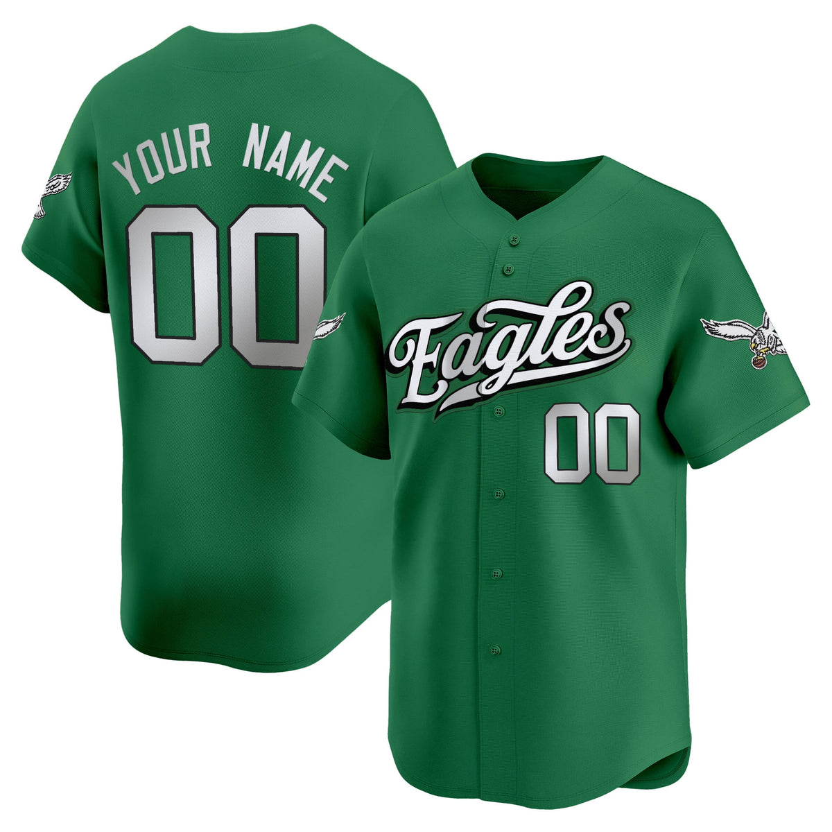 Philadelphia Eagles 2025 Vapor Baseball Custom Jersey V2 - All Stitched