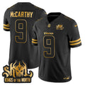 Men's Minnesota Vikings 2025 Gold Vapor Limited Jersey - Kings Of The North Patch - All Stitched