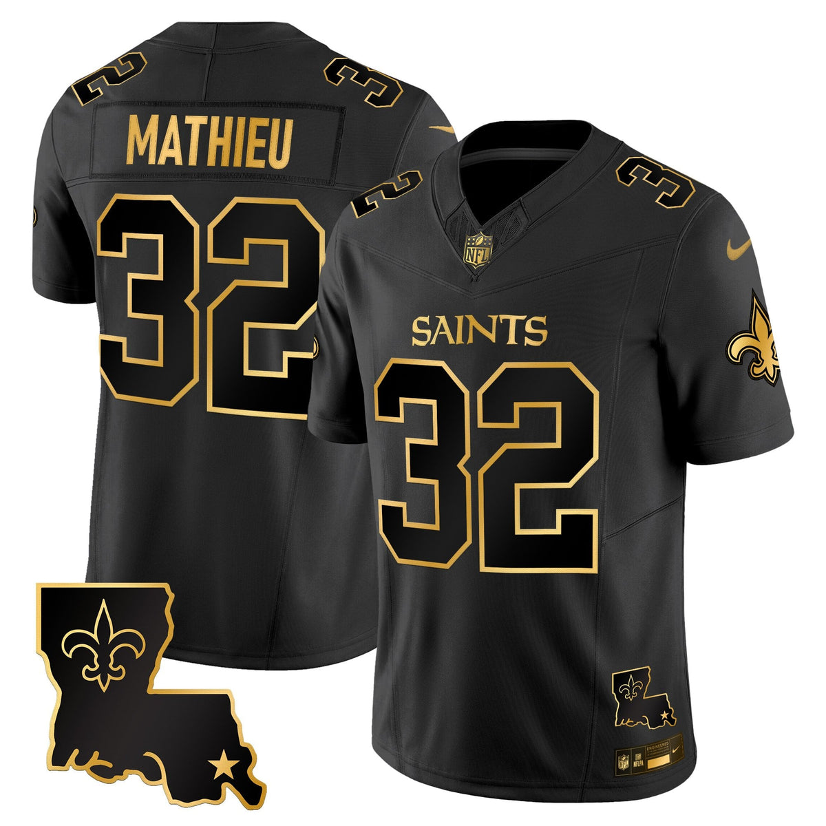 Men's New Orleans Saints 2025 Gold Vapor Limited Jersey - All Stitched
