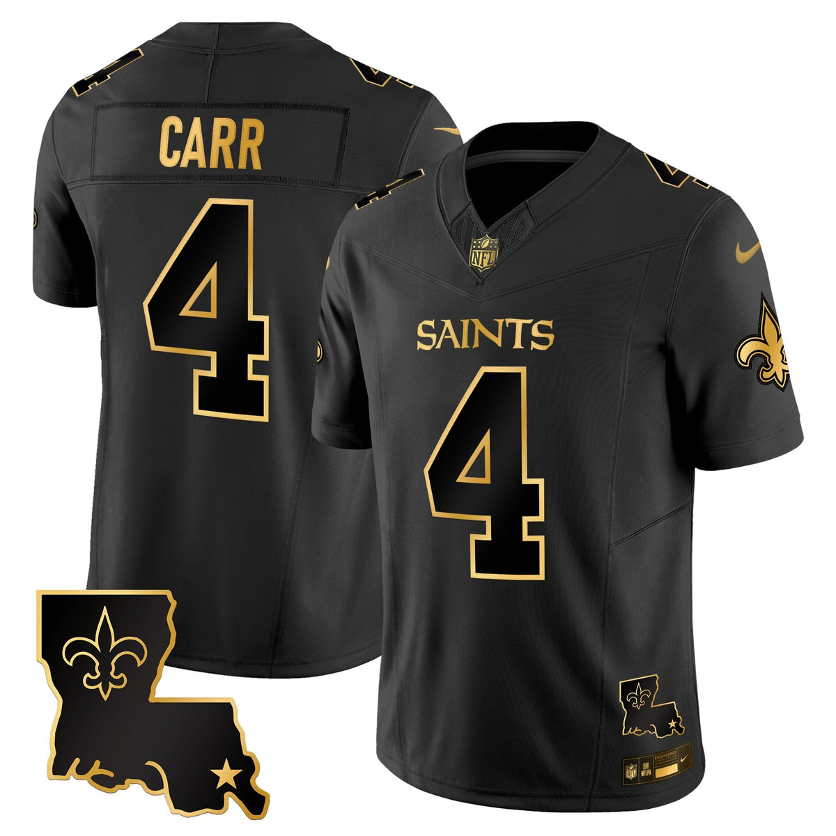 Men's New Orleans Saints 2025 Gold Vapor Limited Jersey - All Stitched