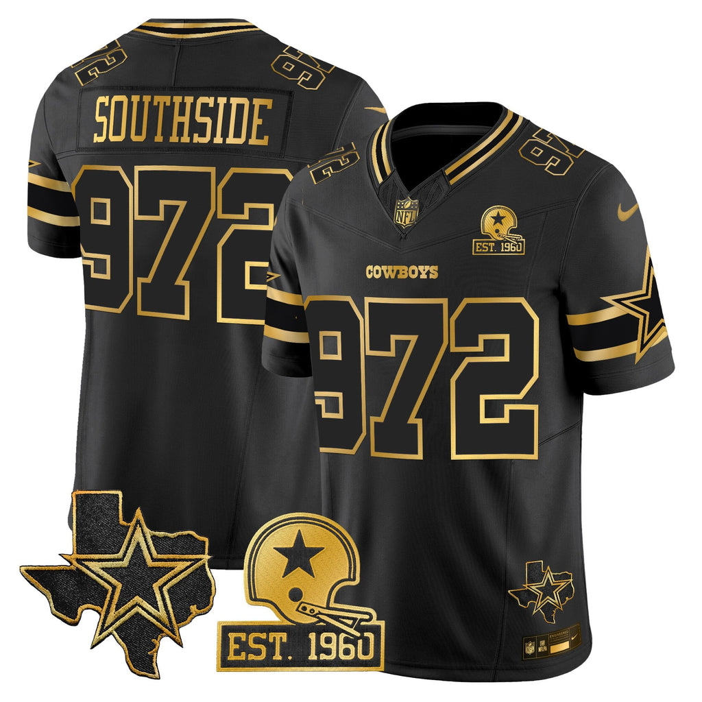 Men's Dallas Cowboys Est. 1960 & Texas Patch Gold Vapor Limited Jersey - All Stitched