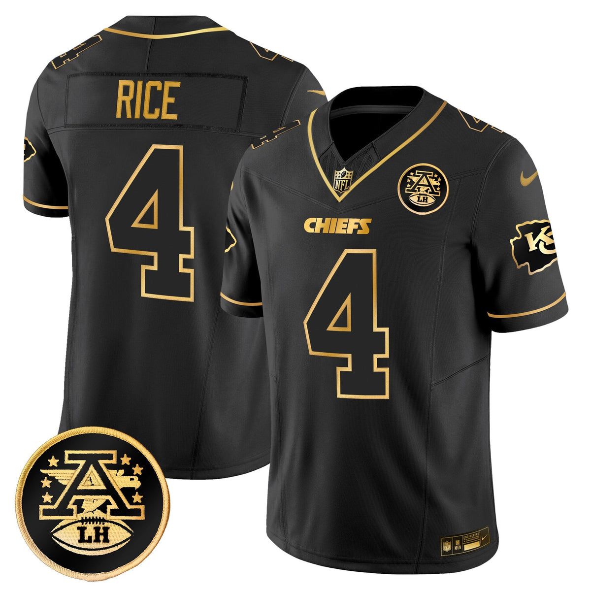 Men's Kansas City Chiefs 2025 Gold Vapor Limited Jersey - All Stitched