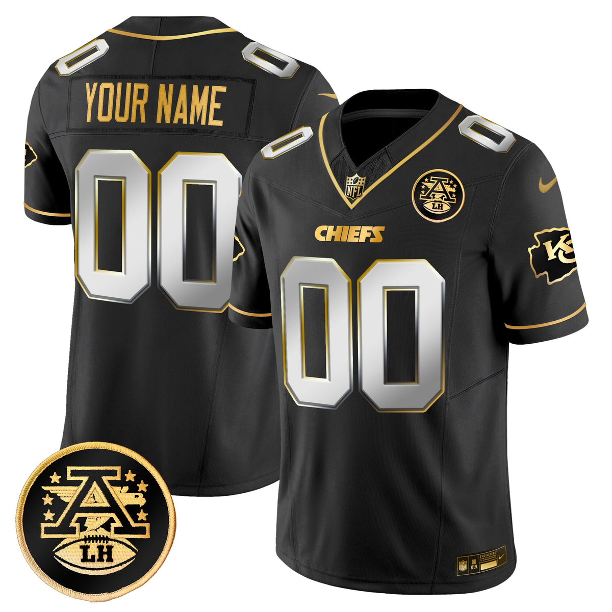 Kansas City Chiefs 2025 Gold Vapor Limited Custom Jersey - All Stitched