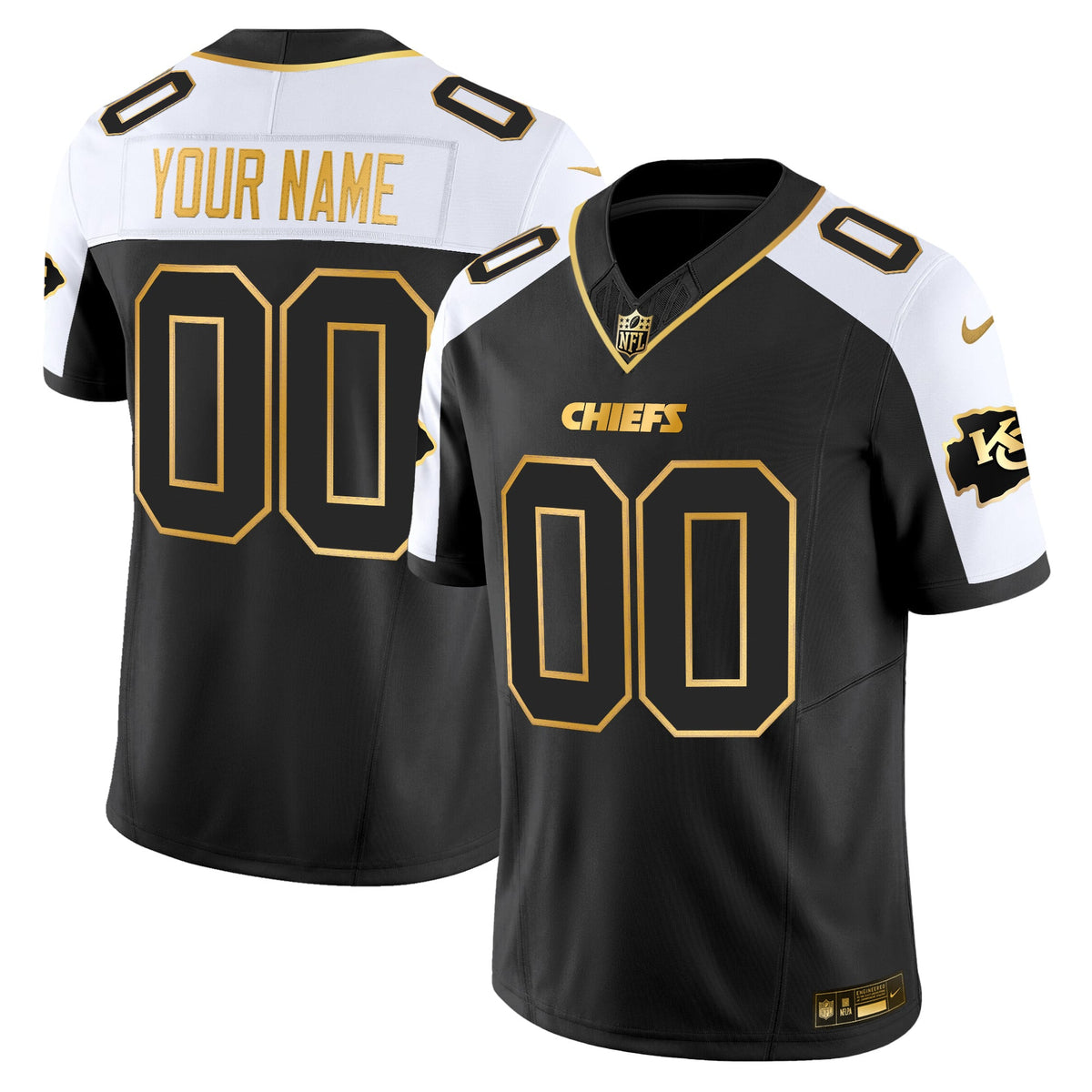 Kansas City Chiefs 2025 Gold Vapor Limited Custom Jersey - All Stitched