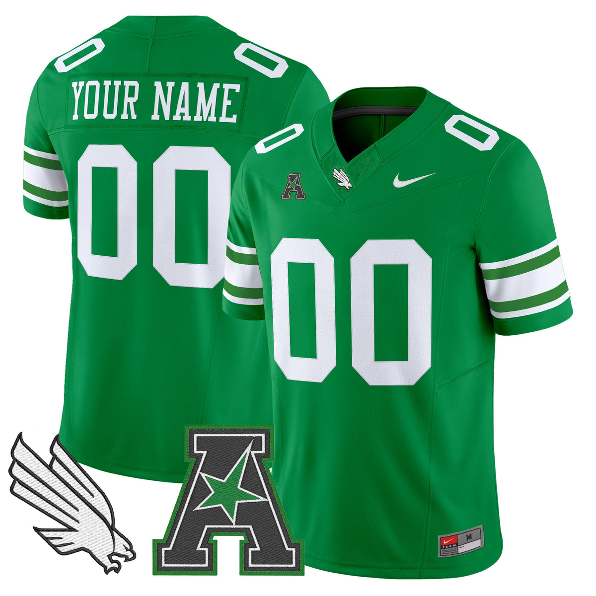 North Texas Mean Green 2025 Vapor Limited Custom Jersey - All Stitched