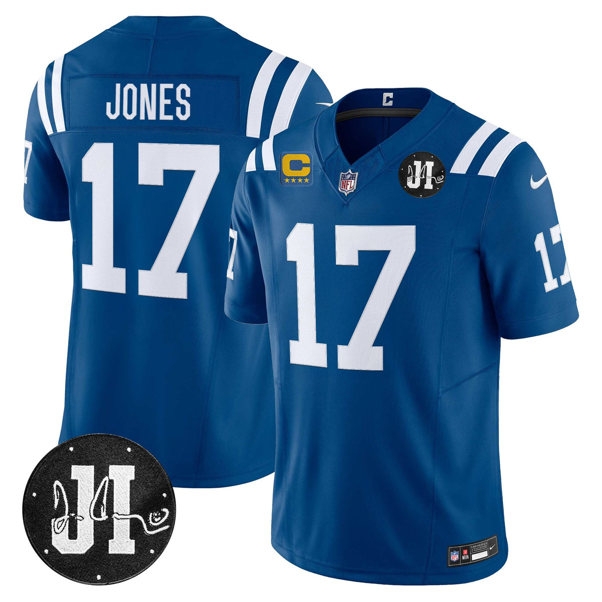 Men's Indianapolis Colts 2025 Jim Irsay Patch Vapor Limited Jersey - All Stitched