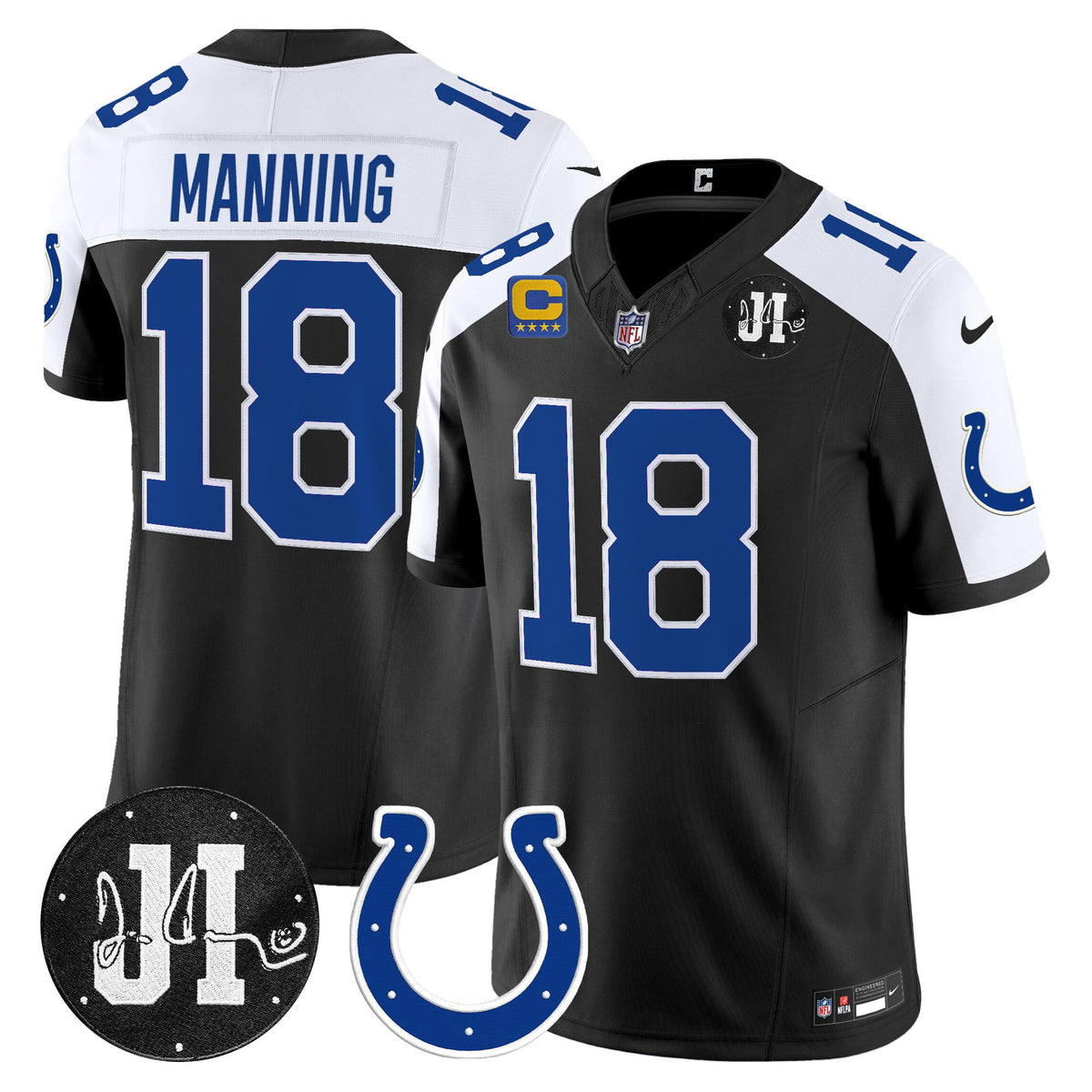 Men's Indianapolis Colts 2025 Jim Irsay Patch Vapor Limited Jersey - All Stitched