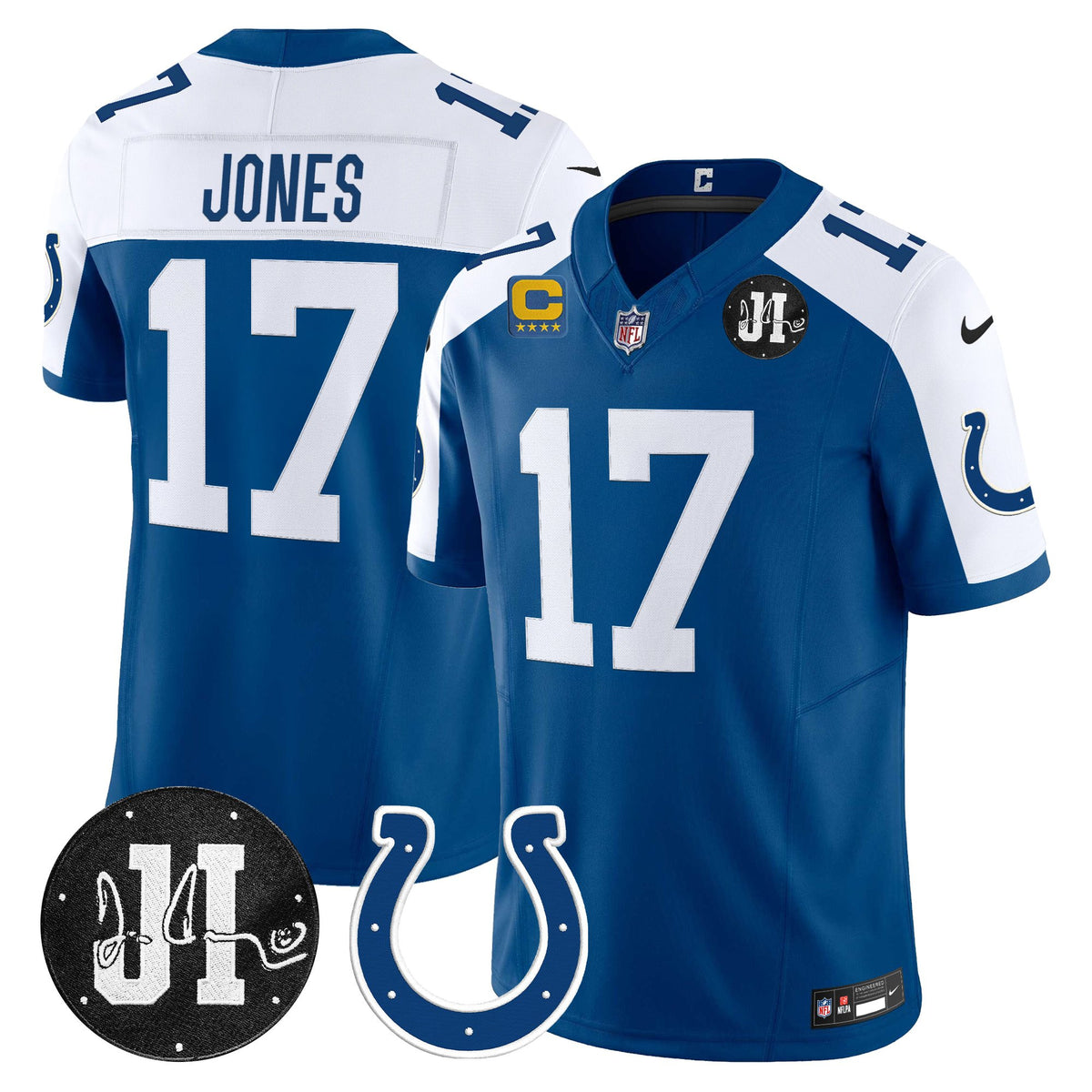 Men's Indianapolis Colts 2025 Jim Irsay Patch Vapor Limited Jersey - All Stitched