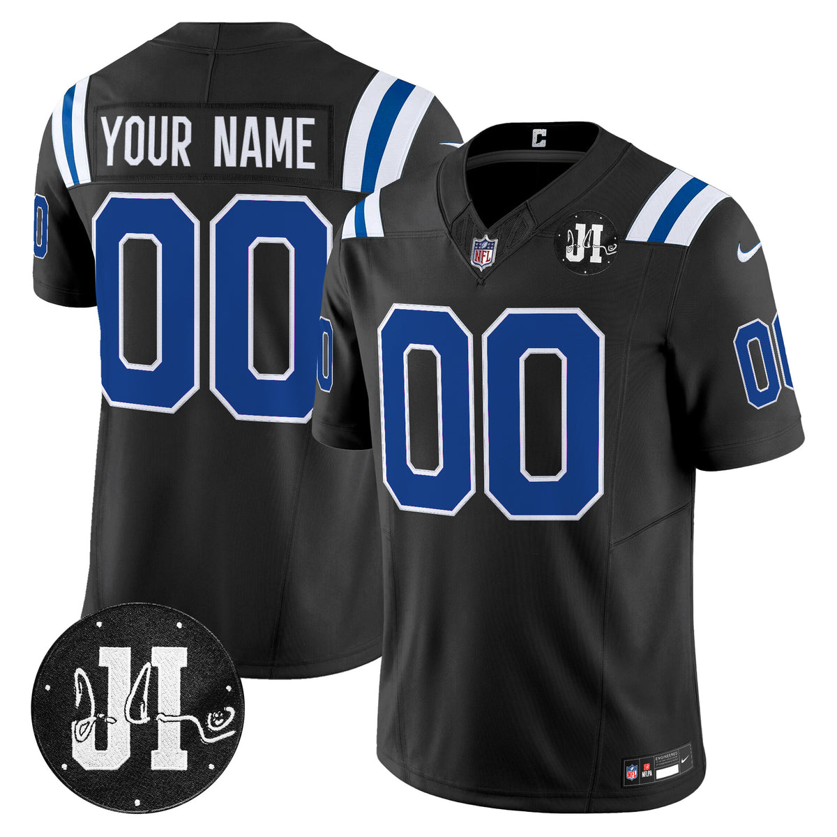 Indianapolis Colts 2025 Jim Irsay Patch Vapor Limited Custom Jersey - All Stitched