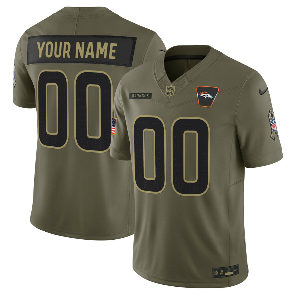 Denver Broncos 2025 Salute to Service Vapor Limited Custom Jersey - All Stitched
