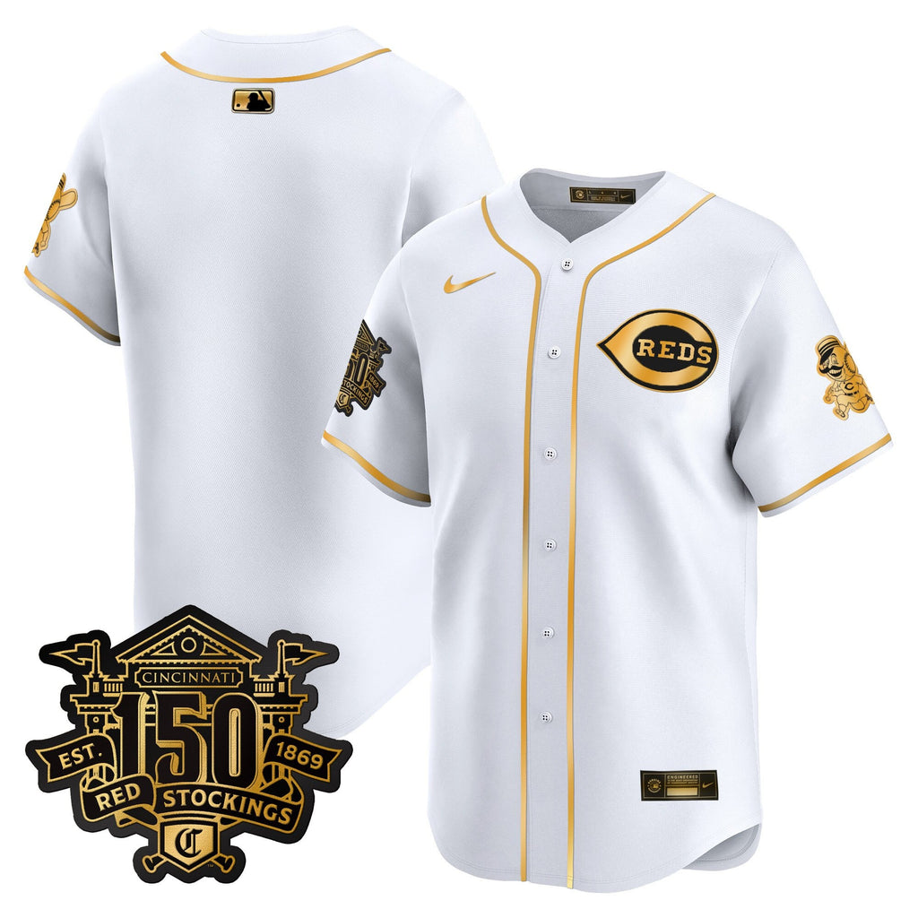 Men's Cincinnati Reds 150th Anniversary Patch Vapor Premier Limited Jersey - All Stitched