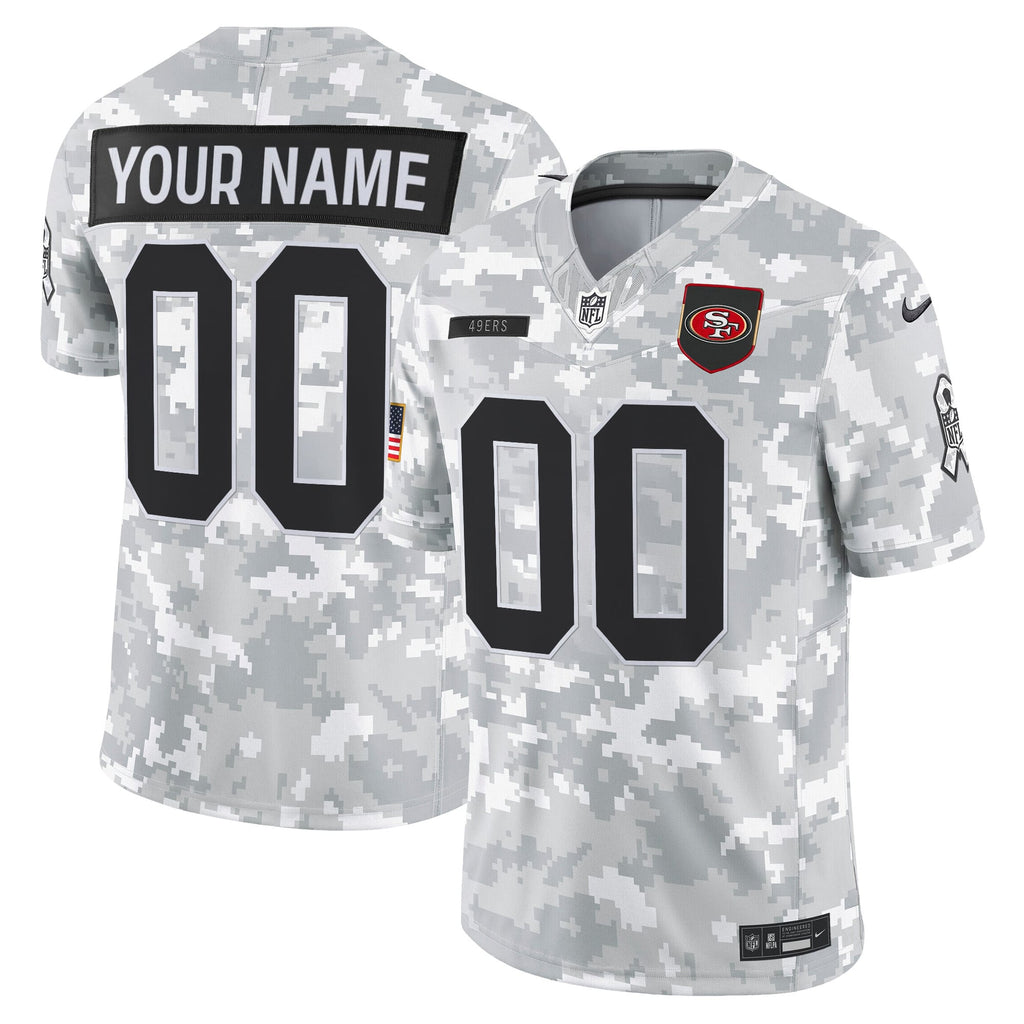San Francisco 49ers 2025 Salute to Service Vapor Limited Custom Jersey - All Stitched