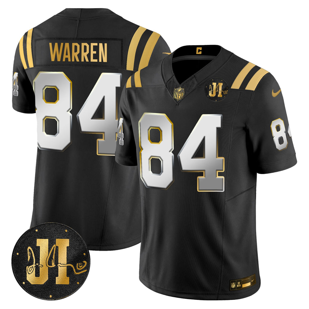 Men's Indianapolis Colts 2025 Jim Irsay Patch Gold Vapor Limited Jersey - All Stitched