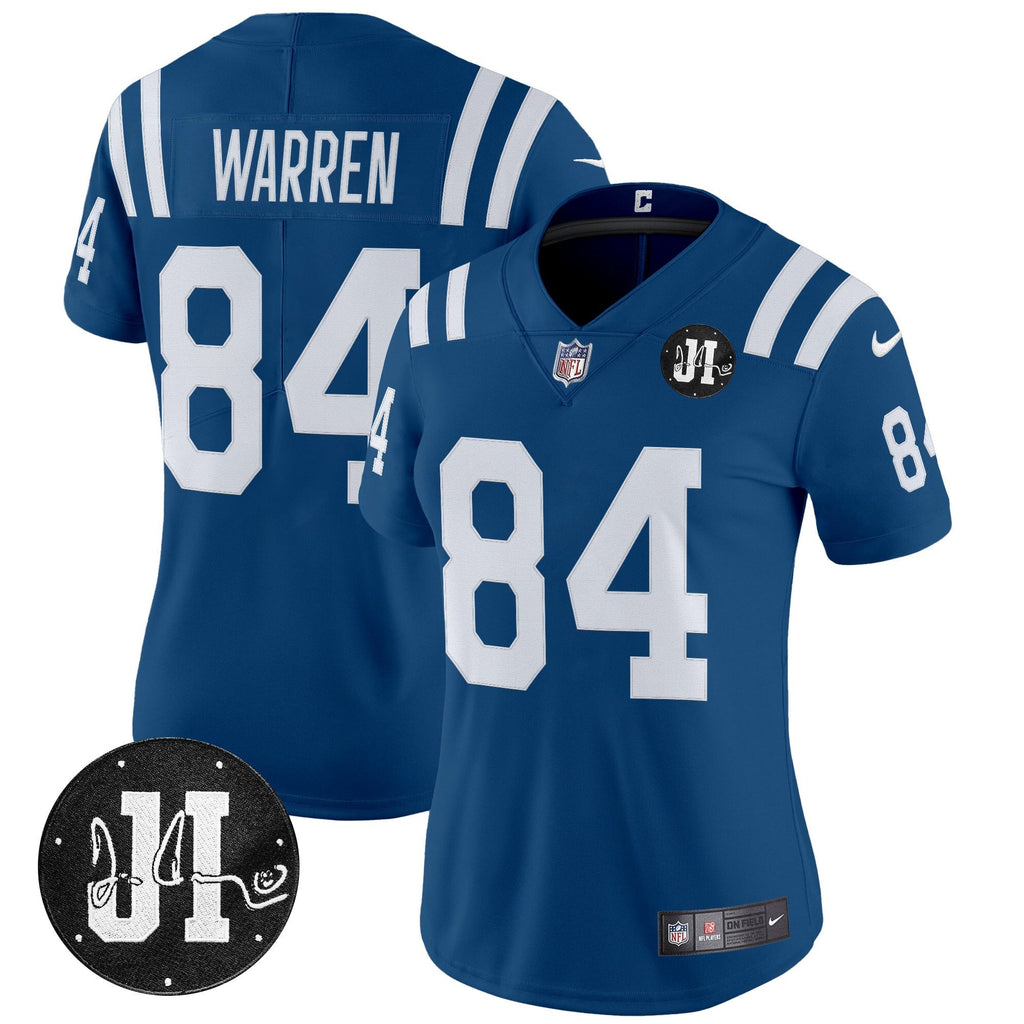 Women's Indianapolis Colts 2025 Jim Irsay Patch Vapor Limited Jersey - All Stitched