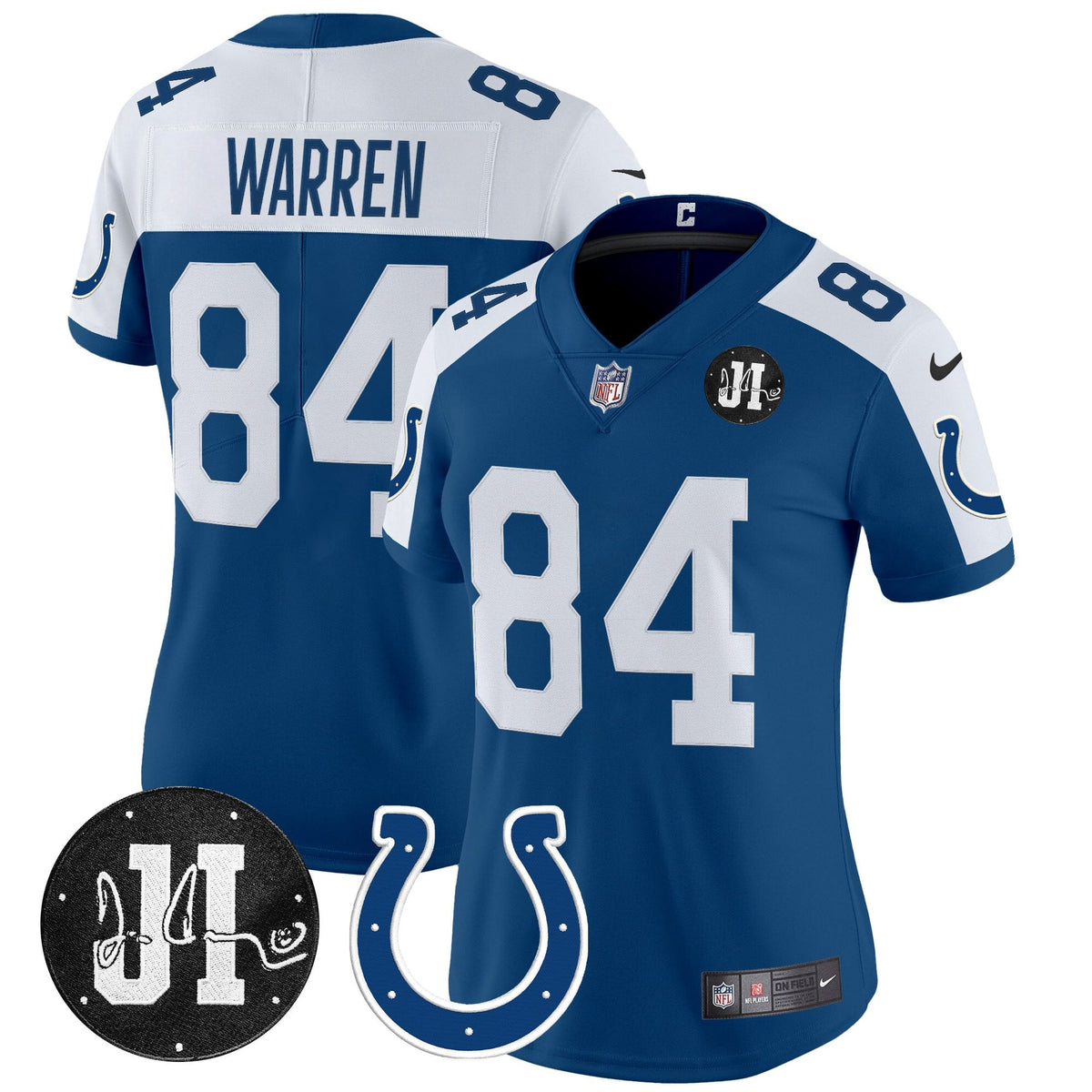 Women's Indianapolis Colts 2025 Jim Irsay Patch Vapor Limited Jersey - All Stitched