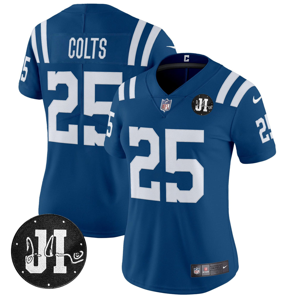 Women's Indianapolis Colts 2025 Jim Irsay Patch Vapor Limited Jersey - All Stitched