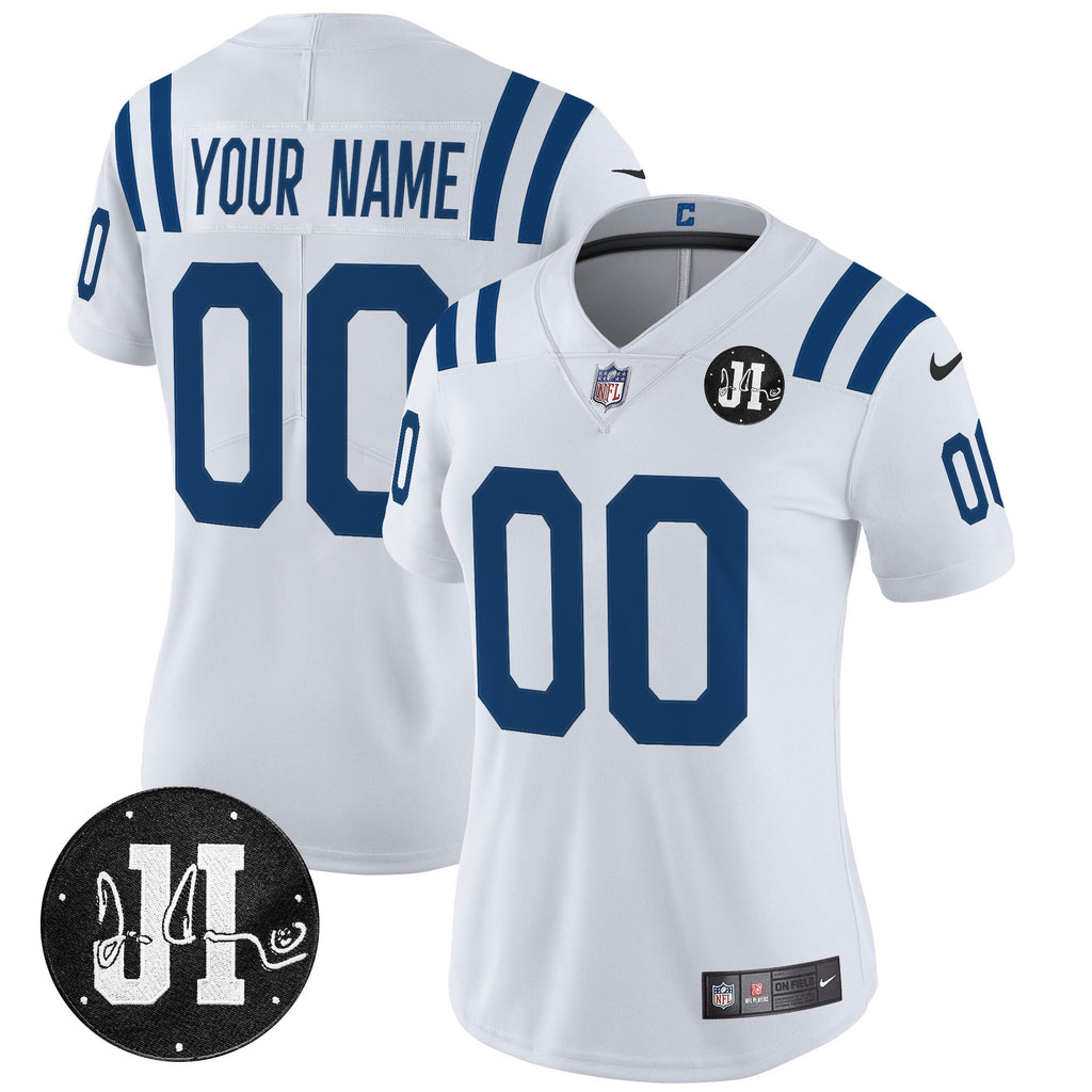 Indianapolis Colts 2025 Jim Irsay Patch Vapor Limited Custom Jersey - All Stitched