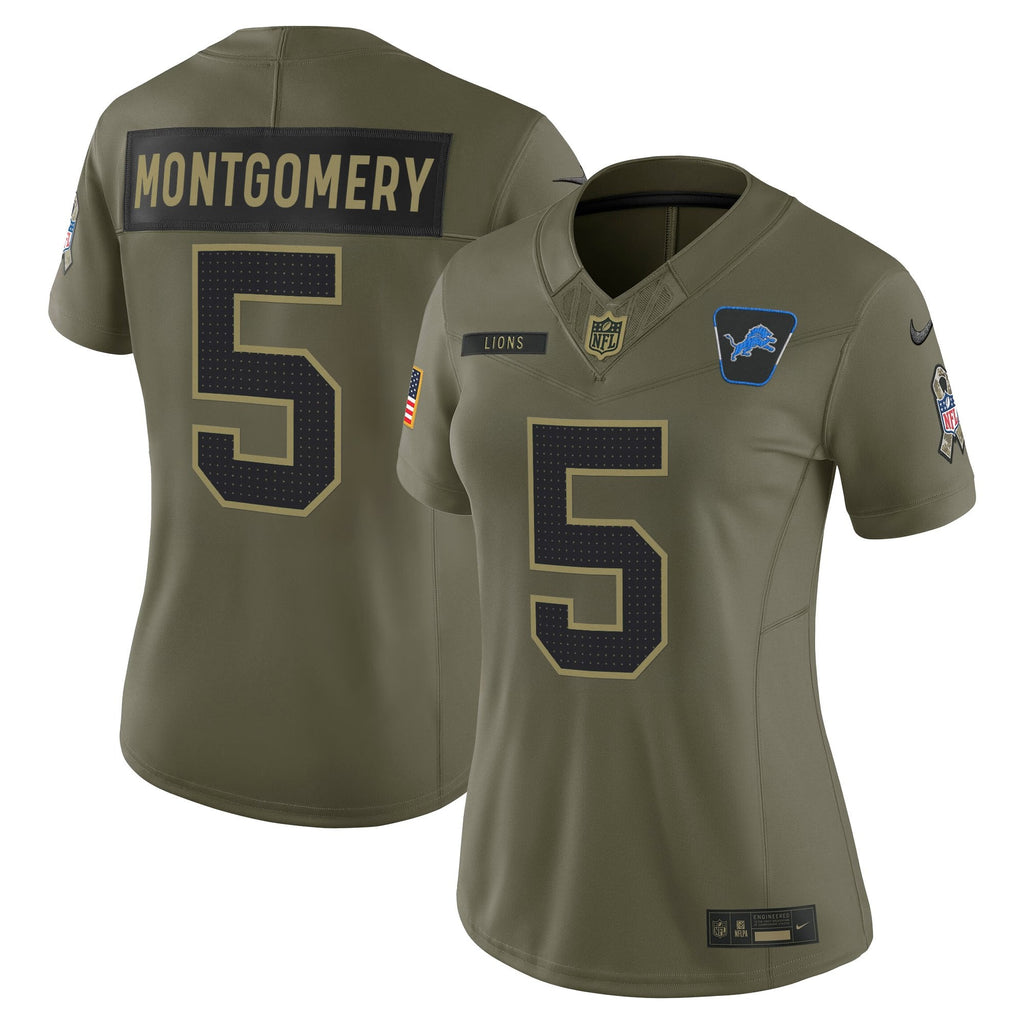 Women's Detroit Lions 2025 Salute to Service Vapor Limited Jersey - All Stitched