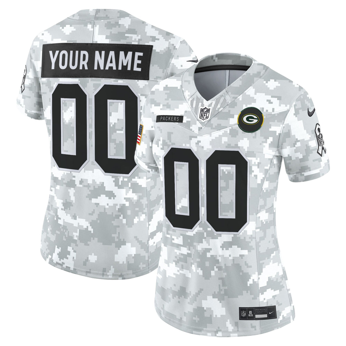 Green Bay Packers 2025 Salute to Service Vapor Limited Custom Jersey - All Stitched